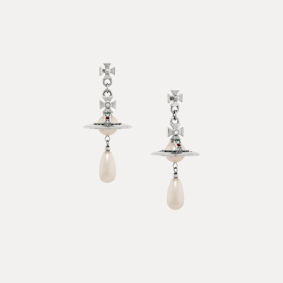 Vivienne Westwood One Row Pearl Drop Choker Necklace Earrings