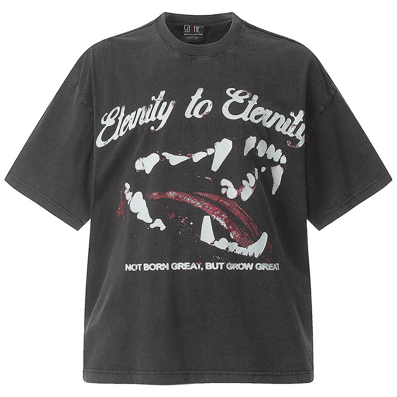 SAINT MICHAEL Mouth of the Abysspattern print T-Shirts