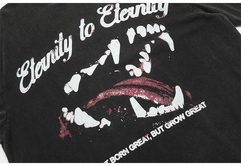 SAINT MICHAEL Mouth of the Abysspattern print T-Shirts